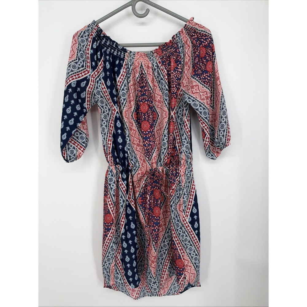 Almost Famous Multi Color Dress Small Lightweight Drawstring Waist